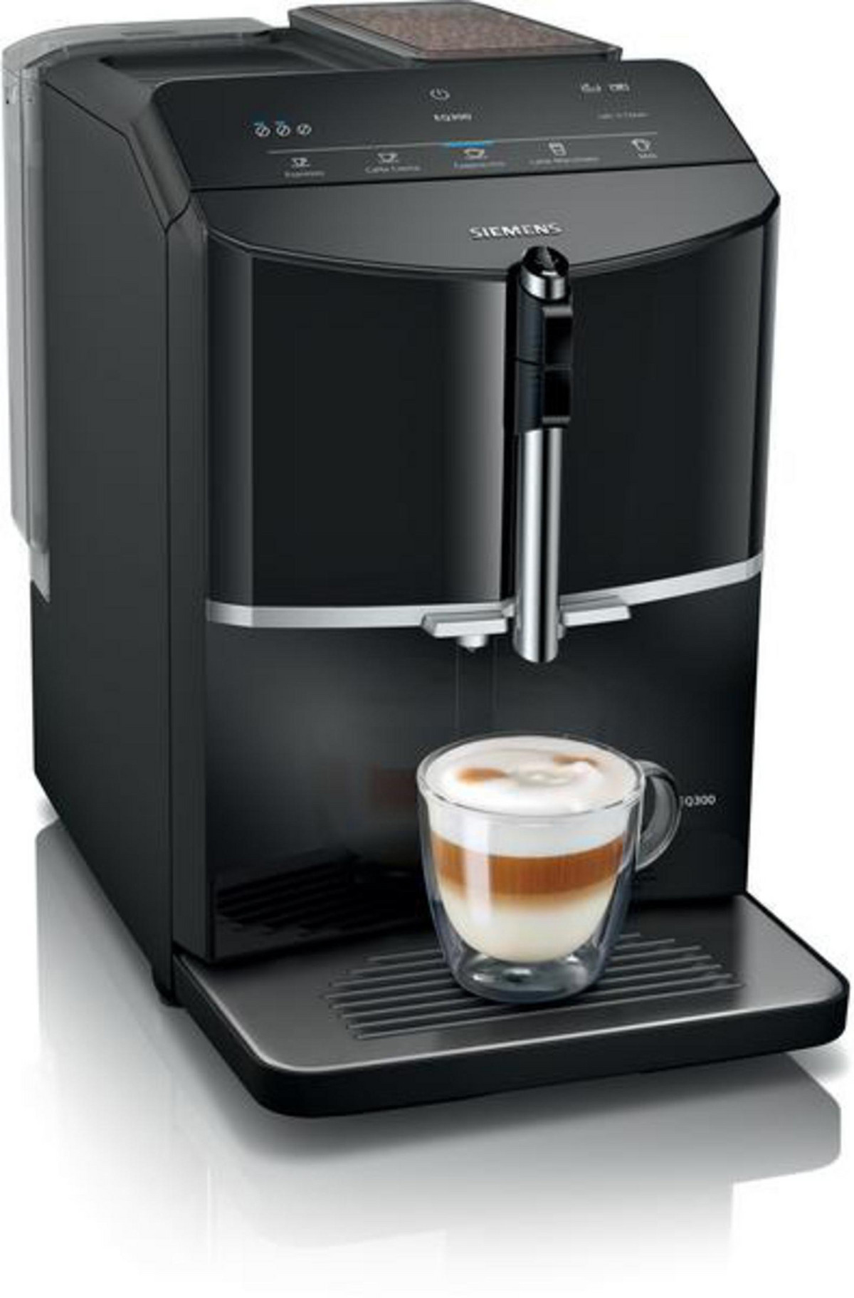 139860734_1 SIEMENS Cafetera superautomática - SIEMENS EQ.300 TF301E19, 15 bar, 1300 W, 1 tazas, Negro - Imagen 1