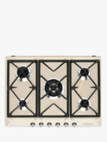 SMEG Placa de gas - SMEG 200676116, 5 zonas, Gas Natural, 685 mm, Gris