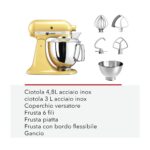 KITCHENAID Robot de cocina - KITCHENAID 5KSM175PSEOB, 300 W, 4,8 l, Negro - Imagen 4