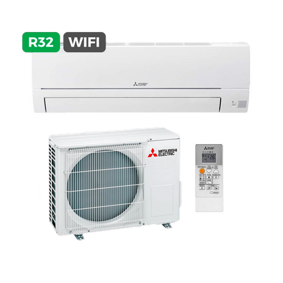 140551784_1 MITSUBISHI Split 1x1 - MITSUBISHI ELECTRIC MSZ-HR25VF, Función Inverter, Blanco - Imagen 1