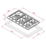 TEKA Placa de gas - TEKA EX 90.1 5G AI AL DR LEFT CI, 5 zonas, Gas Butano/Gas Natural, 860 mm, Acero Inoxidable - Imagen 2