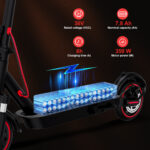 EVERCROSS Patinete eléctrico - EVERCROSS TECH EV85F homologado, Pot. máx. 350 W, Carga máx. 120 kg, 7800 mAh, Negro rojo - Imagen 8