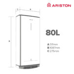 VELIS Termo Eléctrico - VELIS TECH DRY WIFI 80 ES EU + INSTAFIX ARISTON, 80 l, Gris - Imagen 2