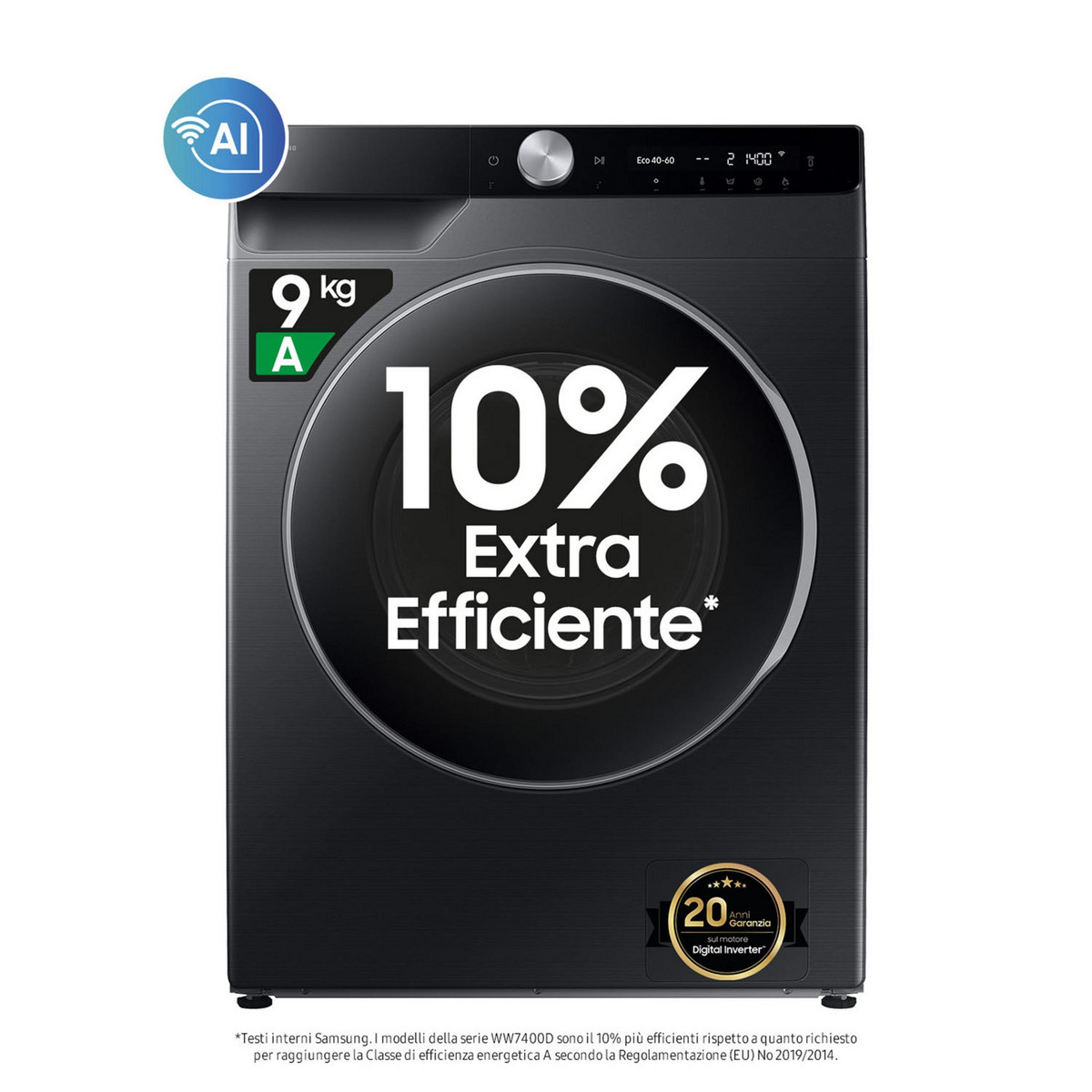 141646267_1 SAMSUNG Lavadora carga frontal - SAMSUNG WW90DG6U85LB, 9 kg, 1400 rpm, 26 programas, Negro - Imagen 1