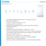 Lavavajillas libre instalación 45 cm - EDESA EDW-4610 WH, 10 servicios, 6 programas, 44,8 cm, Inox - Imagen 3