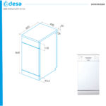 Lavavajillas libre instalación 45 cm - EDESA EDW-4610 WH, 10 servicios, 6 programas, 44,8 cm, Inox - Imagen 5