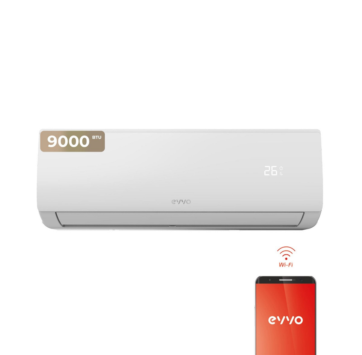 141749707_1 Split 1x1 - EVVO EVVO Clima WIFI 1x1 9000 BTU hasta 16 m2, 9000 fg/h, Función Inverter, Blanco - Imagen 1