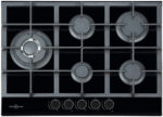 VITROKITCHEN Placa de gas - VITROKITCHEN CG73NN, 5 zonas, 51 cm, Negro