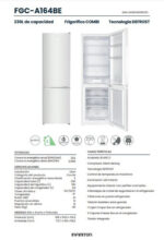 INFINITON Frigorifico Combi - INFINITON FGC-A164BE, Ciclico, Altura 168 cm, Capacidad 230 l, Blanco - Imagen 3