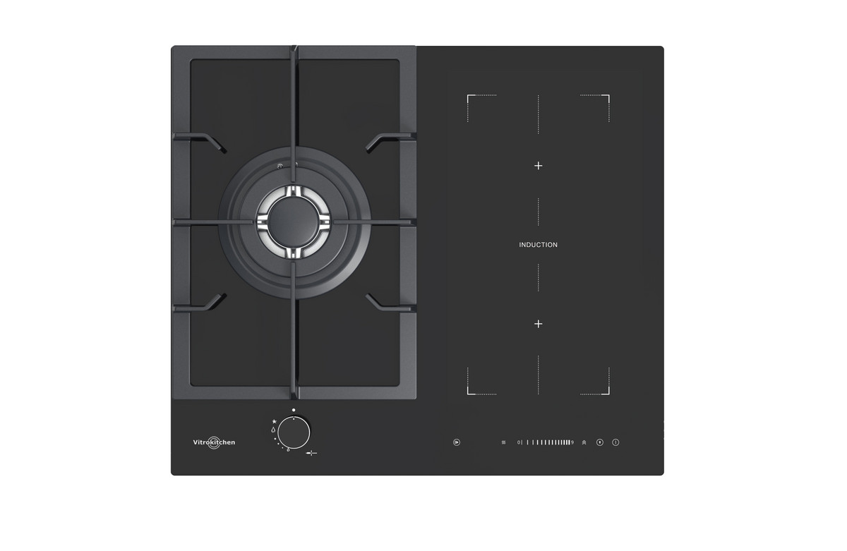 142315812_1 VITROKITCHEN Placa de gas - VITROKITCHEN VG611NB con placa de inducción, 3 zonas, 58 cm, negro - Imagen 1