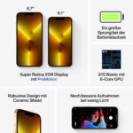 APPLE iPhone 13 Pro, Oro, Móvil iOS, 128 GB, 6 GB RAM, 6,1 " OLED, Ceramic Shield, 120 Hz, Anti-huellas, Chip A15 Bionic, 3095 mAh - Imagen 8