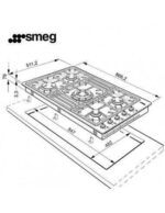 SMEG Placa de gas - SMEG PGF75-4, 5 zonas, Gas natural, GLP (gas licuado de petróleo), 720 mm, Acero inoxidable - Imagen 6