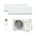 FUJITSU Aire acondicionado Split 2 x 1 - FUJITSU ASY25U2MI-KN, 2150 fg/h, Función Inverter, Blanco
