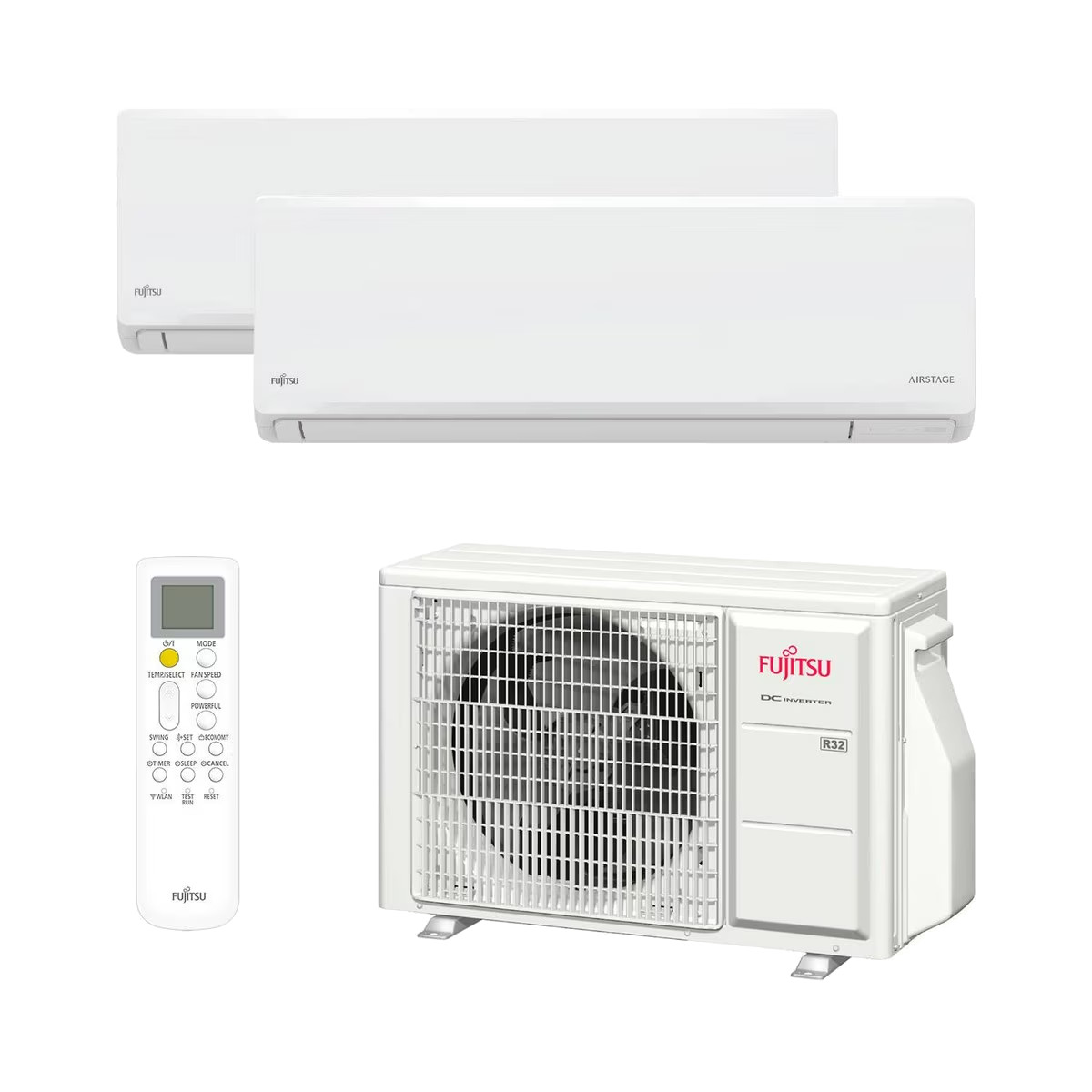 143417863_1 FUJITSU Aire acondicionado Split 2 x 1 - FUJITSU ASY25U2MI-KN, 2150 fg/h, Función Inverter, Blanco - Imagen 1