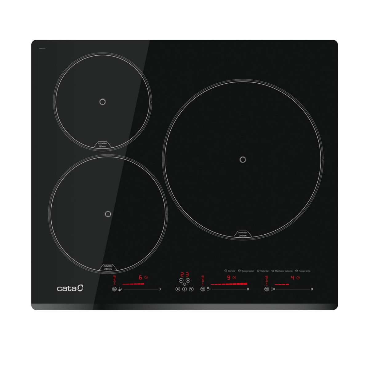 143515147_1 CATA Placa de inducción - CATA INSB 6003E2 BK, 3 zonas, 59 cm, Negro - Imagen 1