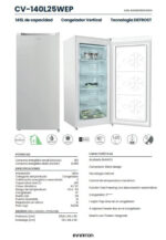 Congelador vertical - INFINITON CV-140L25WEP, 145 l, 125,9 cm, Blanco - Imagen 7