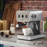 RUSSELL Cafetera express - RUSSELL HOBBS 26452-56, 15 bar, 1350 W, 2 tazas, Marrón - Imagen 2