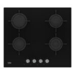 BEKO Placa de gas - BEKO HI 64220 S, 4 zona(s) zonas, 580 mm, Negro