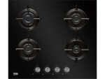 BEKO Placa de gas - BEKO HI 64220 S, 4 zona(s) zonas, 580 mm, Negro - Imagen 2