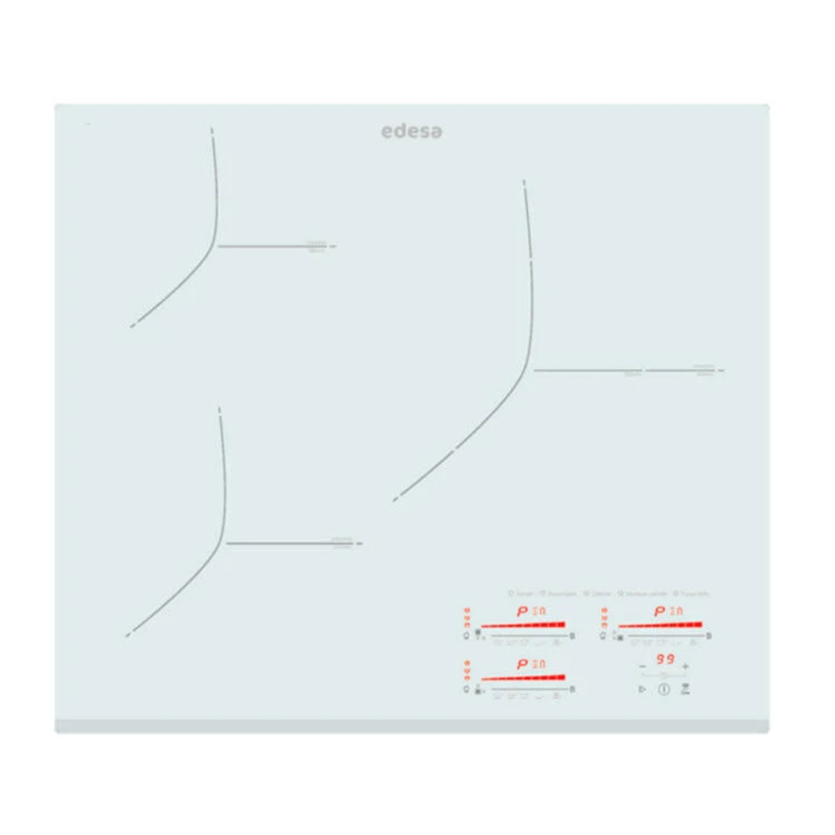 144358169_1 EDESA Placa de inducción - EDESA 922272044, 3 zonas, 590 mm, Blanco - Imagen 1