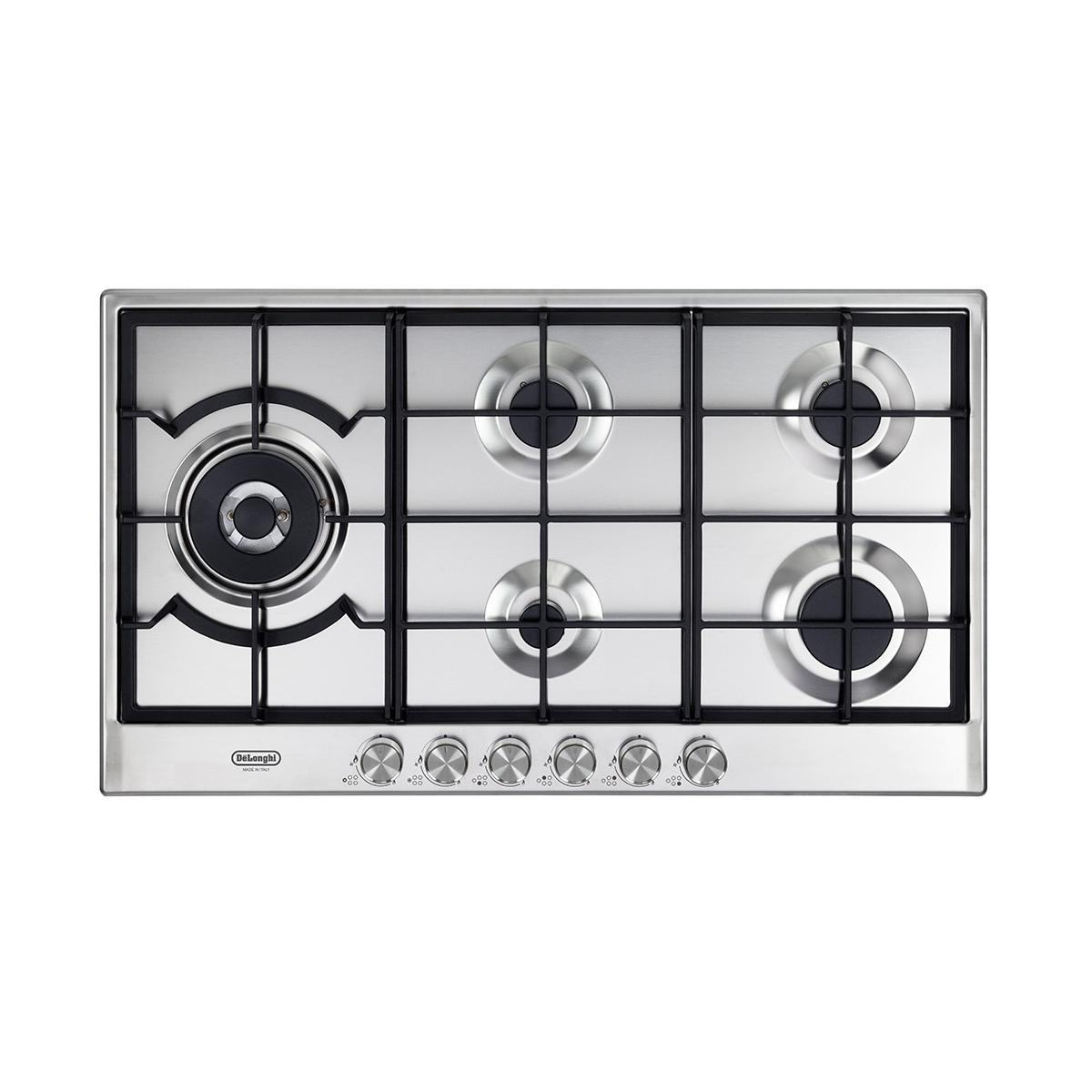 144358695_1 DE Placa de gas - DE LONGHI NSL 590D X, 5.0000 zonas, 900 mm, Acero - Imagen 1