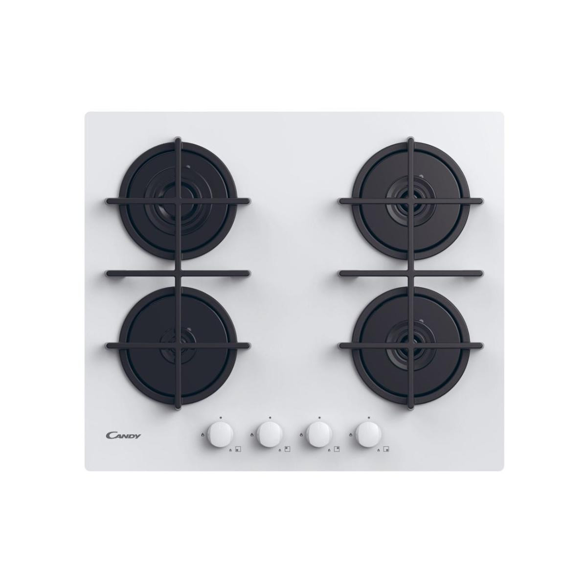 144358868_1 CANDY Placa de gas - CANDY CVG6WW, 4.0000 zonas, 595 mm, Blanco - Imagen 1