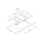 CANDY Placa de gas - CANDY CVG6WW, 4.0000 zonas, 595 mm, Blanco - Imagen 4