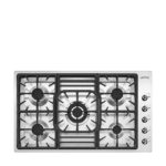 SMEG Placa de gas - SMEG PGF95-4, 5.0000 zonas, Gas Natural Gas Butano Gas Propano, 864 mm, Acero