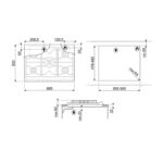 SMEG Placa de gas - SMEG SR775AO, 5.0000 zonas, Gas Natural Gas Butano Gas Propano, 68,5 cm, Gris - Imagen 4
