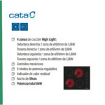 CATA Placa de vitrocerámica - CATA 08072202, 4 zonas, 59 cm, Negro - Imagen 3