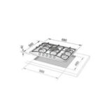 DE Placa de gas - DE LONGHI YAF 57 ASV, 5.0000 zonas, 680 mm, Acero - Imagen 2