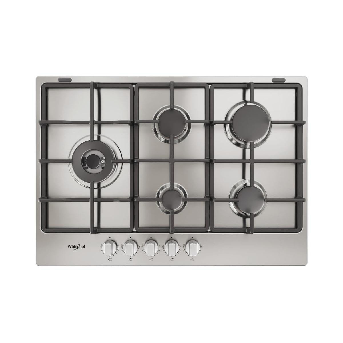 144359255_1 WHIRLPOOL Placa de gas - WHIRLPOOL TGML 761 IX R, 5.0000 zonas, 73,00 cm, Acero - Imagen 1