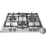 HOTPOINT Placa de gas - HOTPOINT PCN 641 T/IX/HA, 4 zonas, 600 mm, Acero inoxidable