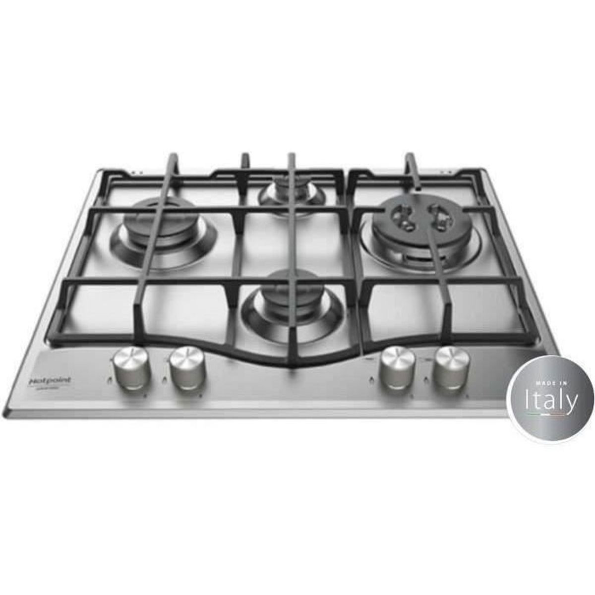 144360153_1 HOTPOINT Placa de gas - HOTPOINT PCN 641 T/IX/HA, 4 zonas, 600 mm, Acero inoxidable - Imagen 1