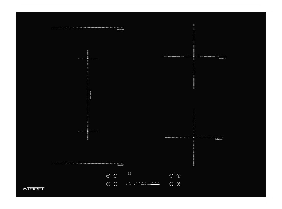 144411762_1 JOCEL Placa de inducción - JOCEL 5601774007476, 4 zonas, 70 cm, Negro - Imagen 1