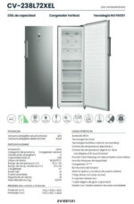 INFINITON Congelador vertical - INFINITON CV-238L72XEL, 238 l, 172,2 cm, Inox - Imagen 3