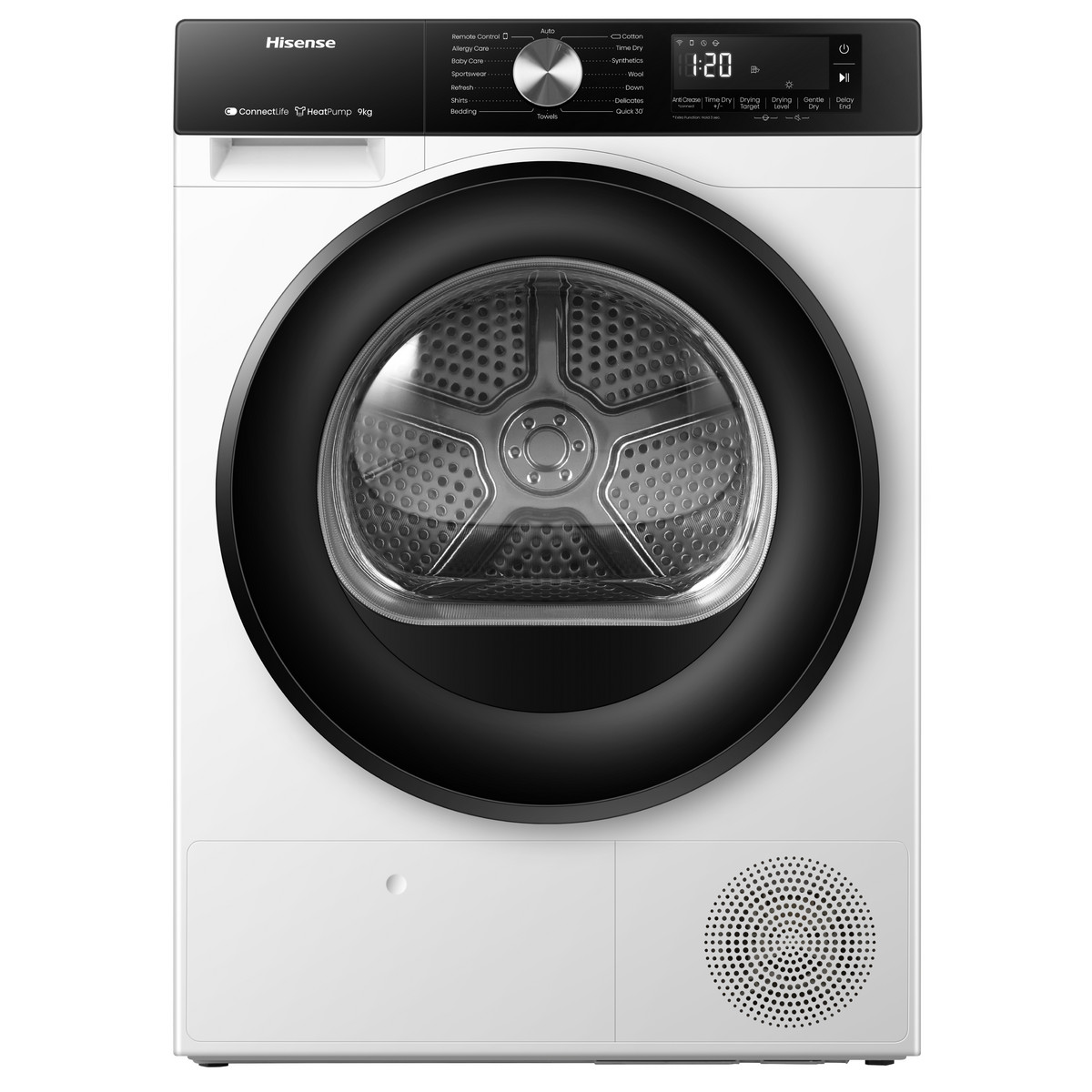 145135875_1 HISENSE Secadora bomba de calor - HISENSE DH3S902BW3, Eléctrico, 9 kg, 15 programas, Blanco - Imagen 1