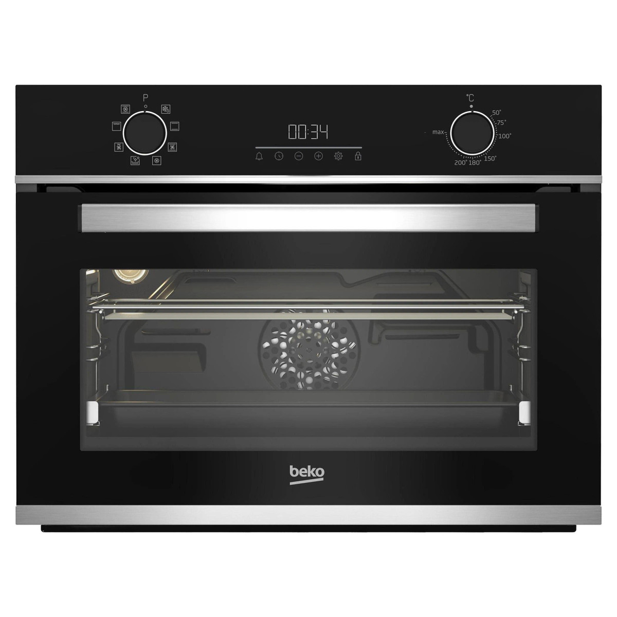 146100986_1 BEKO Horno compacto - BEKO BBCM13300XC, Integrable, Sí, 48 l, 59,4 cm, Negro - Imagen 1