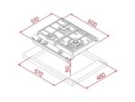 Teka Placa de gas - Teka GZC 63310, 3 zonas, Gas natural, ExactFlame, 60 cm, Negro - Imagen 2