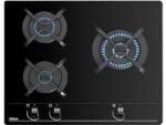 Teka Placa de gas - Teka GBC 63010, 3 zonas, Gas natural, Mandos frontales ergonómicos, 60 cm, Negro