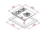 Teka Placa de gas - Teka GBC 63010, 3 zonas, Gas natural, Mandos frontales ergonómicos, 60 cm, Negro - Imagen 2