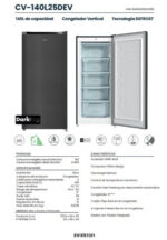 INFINITON Congelador vertical - INFINITON CV-140L25DEV, 145 l, 125,9 cm, Dark Inox - Imagen 3