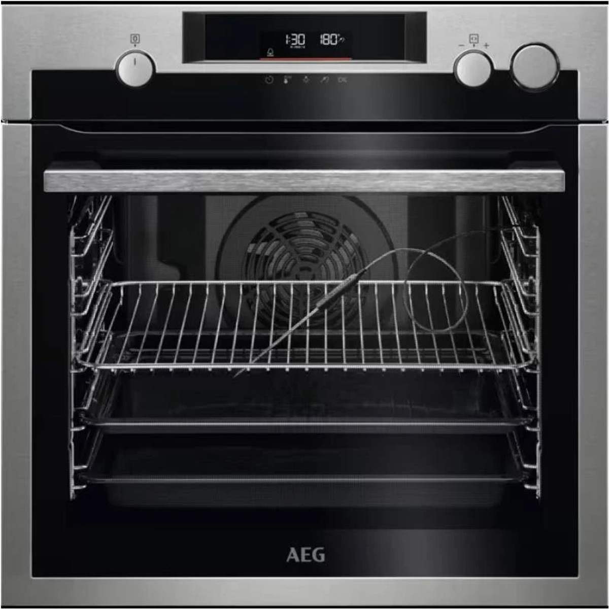 146189433_1 AEG Horno multifunción - AEG BPE577161M, 3 ciclos de pirólisis y 9 funciones (1 a Vapor), Sonda Térmica, Integrable, Sí, 72 l, 568 mm, Negro - Imagen 1