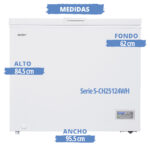 SAUBER Congelador horizontal - SAUBER SERIE 5-CH25124WH, 246 l, 84,5 cm, Blanco - Imagen 5