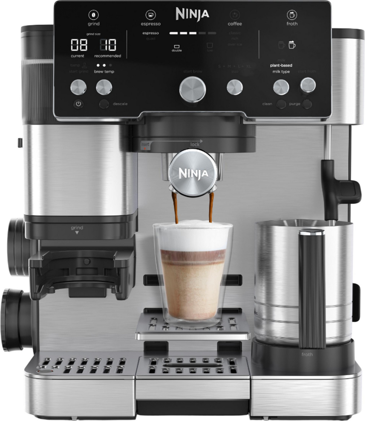 148337819_1 NINJA Máquina espresso - NINJA ES501EU, 9 bar, 1650 W, 1 tazas, Negro, Acero inoxidable - Imagen 1