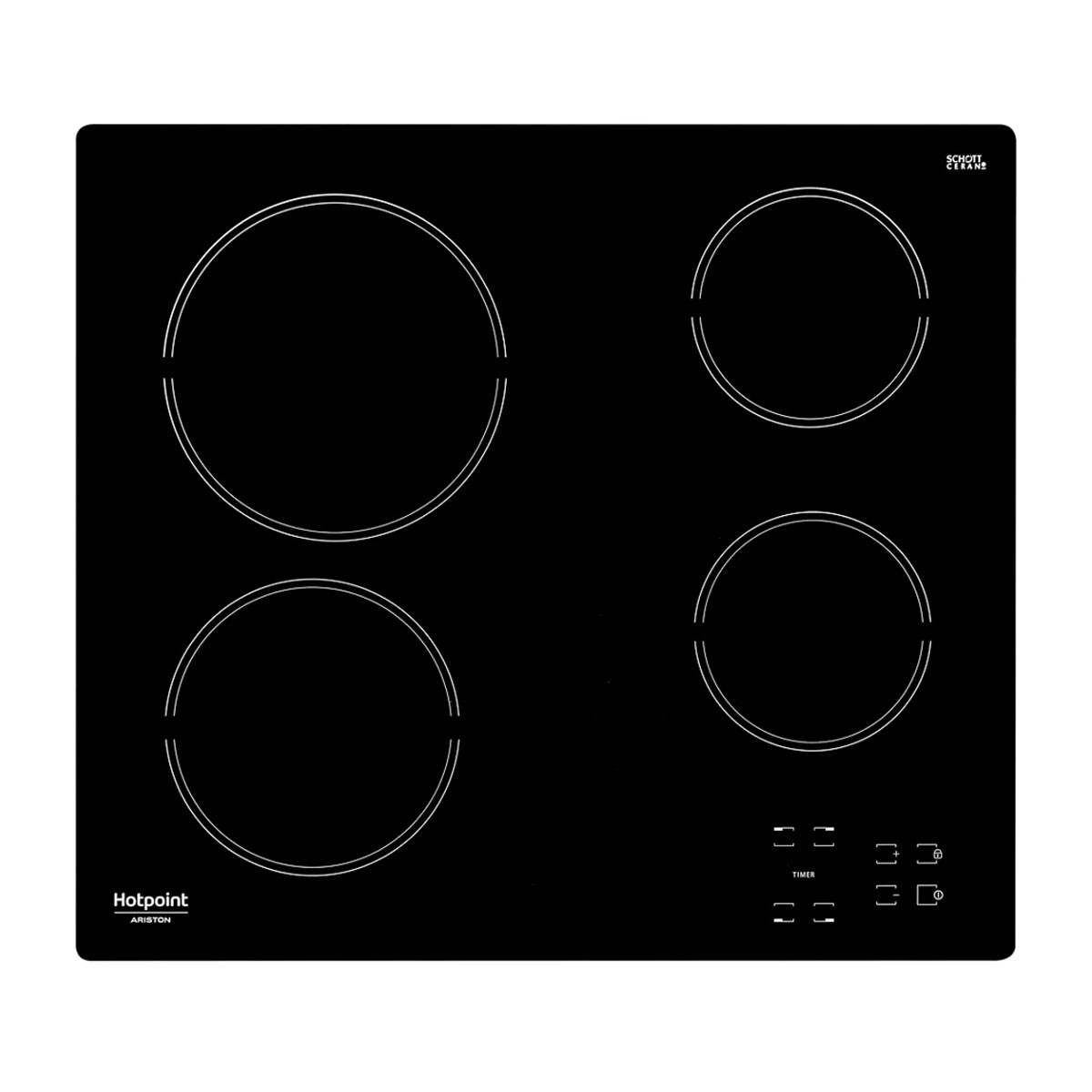 148506759_1 HOTPOINT Placa de vitrocerámica - HOTPOINT HR 631 C, 4 zone(s) zonas, 580 mm, Negro - Imagen 1