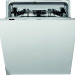 Whirlpool Lavavajillas integrable - Whirlpool WI 7020 PF, 14 cubiertos, 8 programas, 60 cm, Tercera bandeja, PowerClean Pro, Sin panelar