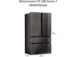 Haier Frigorífico americano - Haier FD 100 Series 7 HB26FSNAAA, No Frost, 190 cm, 750 l, Fabricador de hielo, My Zone Plus, Negro - Imagen 3