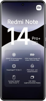 XIAOMI Redmi Note 14 Pro+ 5G, Negro medianoche, Móvil HyperOS, 512 GB, 12 GB RAM, 6,67 " AMOLED 1.5K, Snapdragon 7s Gen 3., 5110 mAh - Imagen 3