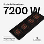 KLARSTEIN Placa de inducción - KLARSTEIN Masterzone 90 Slim Round, 4 zonas, 90 cm, Negro - Imagen 3